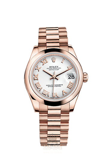 Rolex Datejust Watch 178245f-0028 31 mm Pink gold Case White Dial