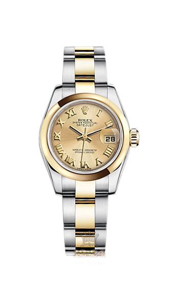 Rolex Lady-Datejust Watch 179163-0142 26 mm Steel / Yellow gold Case Golden Dial