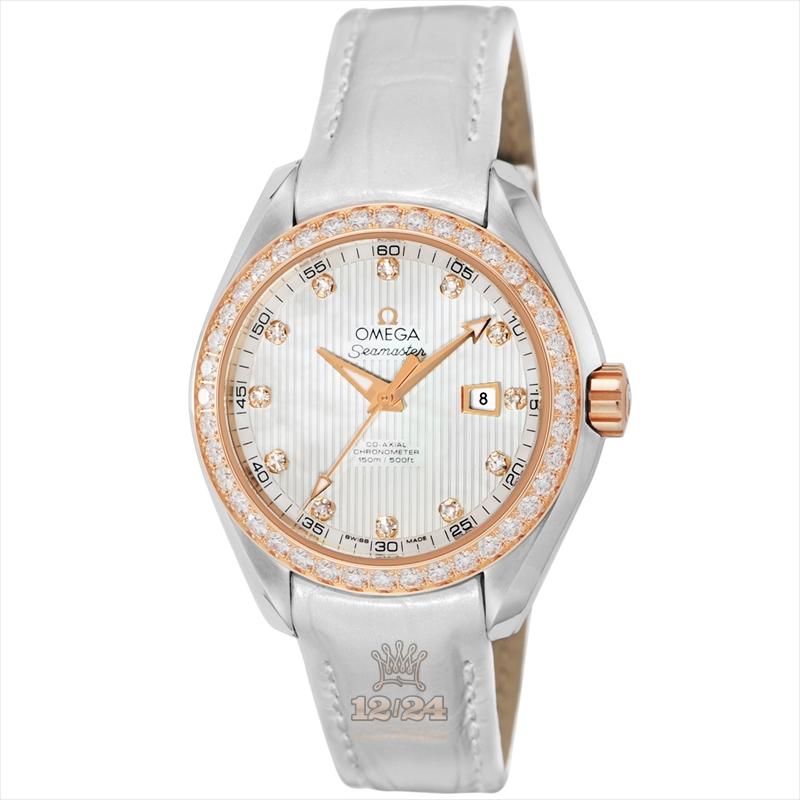 Omega Aqua Terra 150 M Watch 231.28.34.20.55.002 34 mm Steel / Pink gold Case White Dial