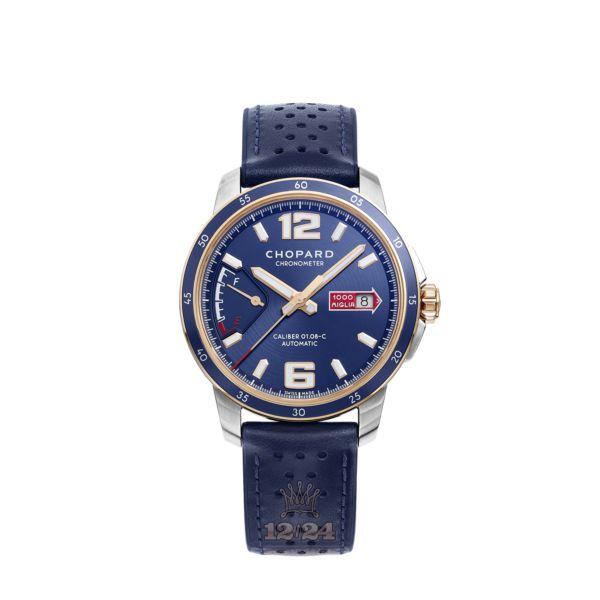 Chopard Mille Miglia Watch 168566-6002 43 mm Stainless steel Pink gold Case Dark blue Dial