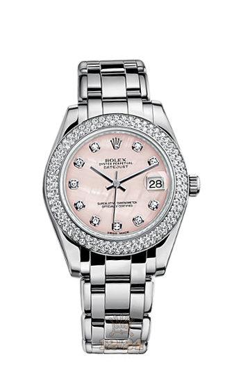 Rolex Pearlmaster Watch 81339-0006 34 mm White gold Case Pink Dial