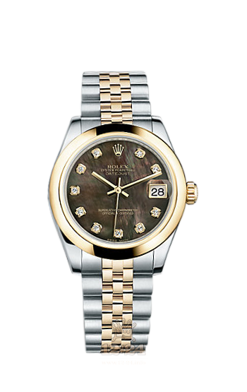 Rolex Lady-Datejust Watch 178243-0070 31 mm Steel / Yellow gold Case Black Dial