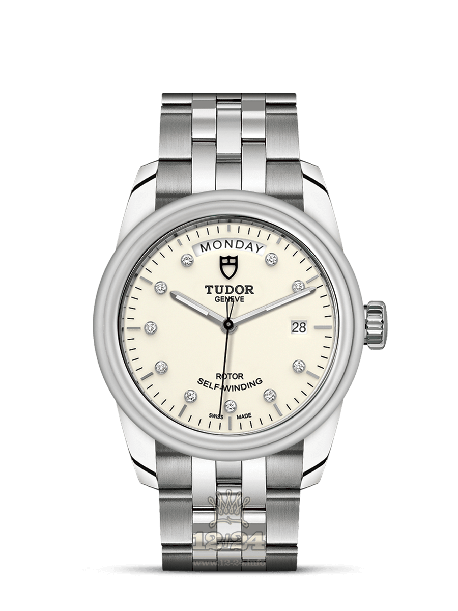 Tudor Glamour Watch M56000-0182 39 mm Stainless steel Case White Dial