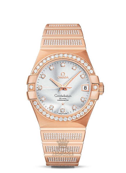 Omega Constellation Watch 123.55.38.21.52.005 38 mm Pink gold Case Silver Dial