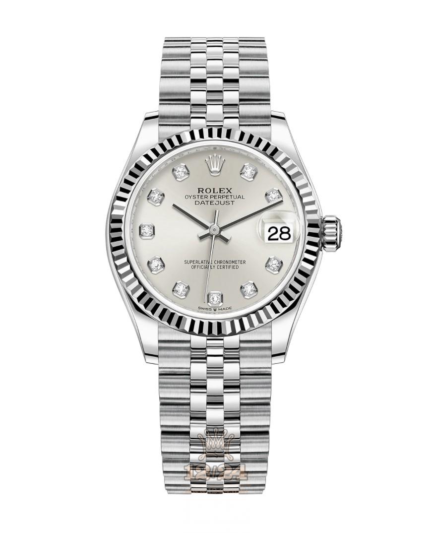 Rolex Datejust Watch 278274-0030 31 mm Stainless steel White gold Case Silver Dial