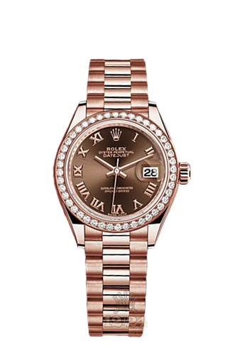 Rolex Datejust Watch 279135rbr-0016 28 mm Pink gold Case Brown (chocolate) Dial