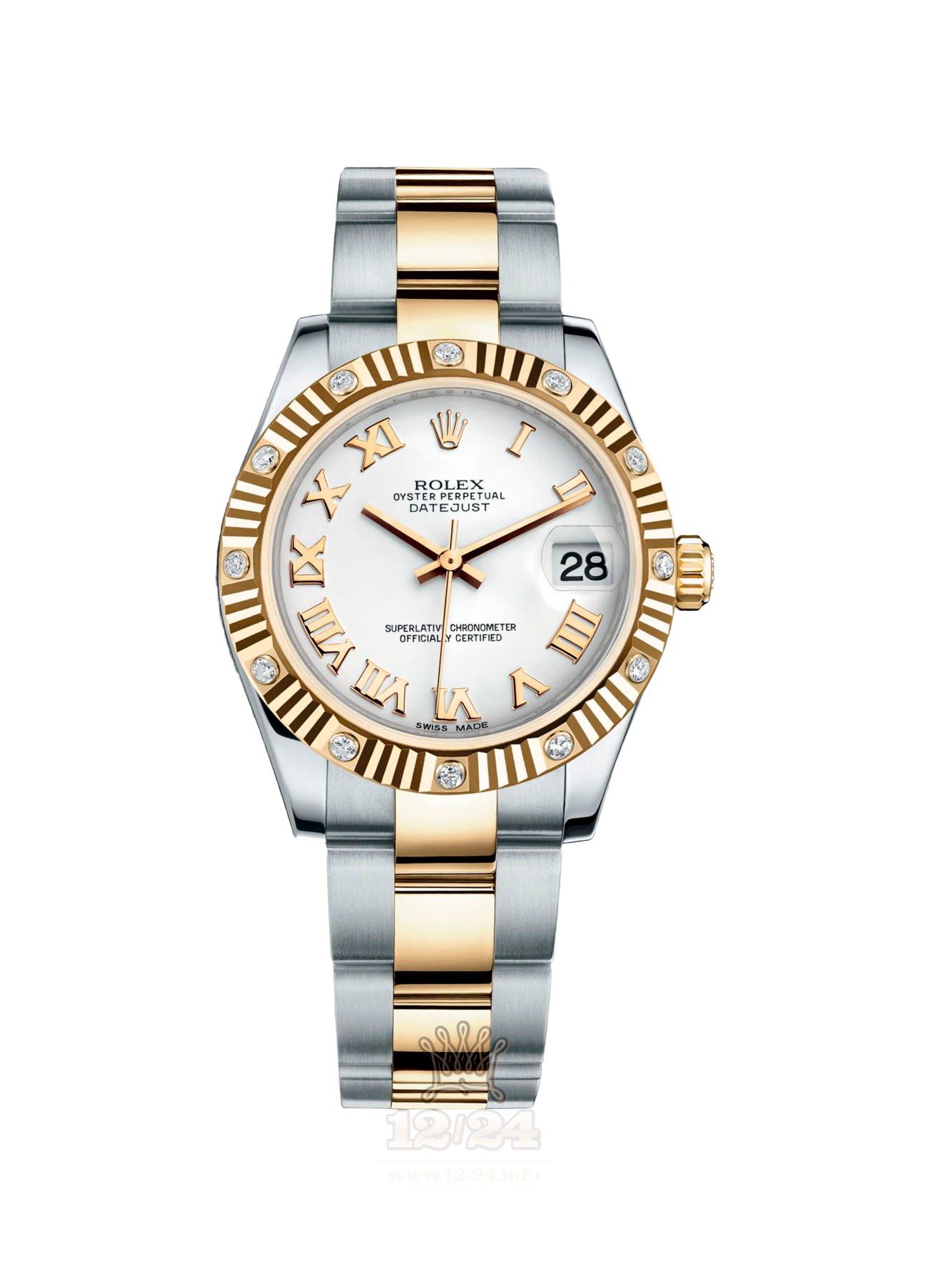 Rolex Datejust Watch 178313-0061 31 mm Steel / Yellow gold Case White Dial