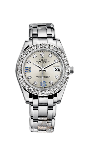 Rolex Pearlmaster Watch 81299-0036 34 mm White gold Case Silver Dial