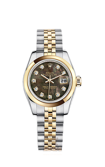 Rolex Lady-Datejust Watch 179163-0111 26 mm Steel / Yellow gold Case Black Dial
