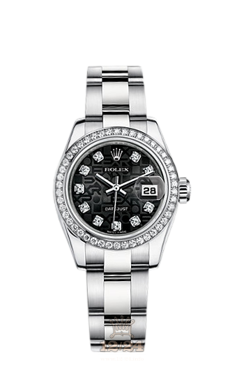 Rolex Lady-Datejust Watch 179384-0051 26 mm Steel / White gold Case Black Dial