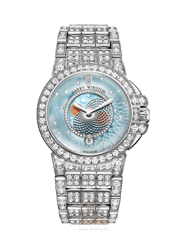 Harry Winston The Ocean Collection Watch OCEQMP36WW025 36 mm White gold Case White Blue Dial