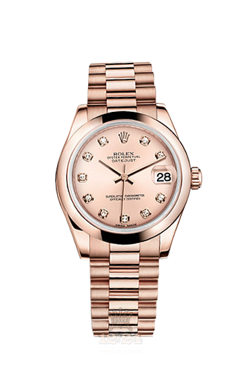 Rolex Datejust Watch 178245f-0010 31 mm Pink gold Case Pink Dial