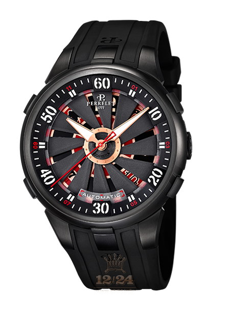 Perrelet Turbine Watch A1051/A 48 mm Stainless steel PVD coating Case Black Dial