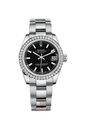 Rolex Datejust Watch 178384-0054 31 mm Steel / White gold Case Black Dial