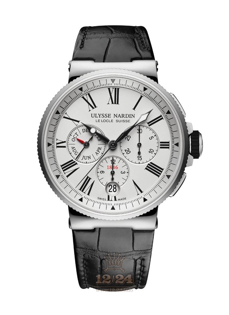 Ulysse Nardin Marine Watch 1533-150/40 43 mm Stainless steel Case White Dial