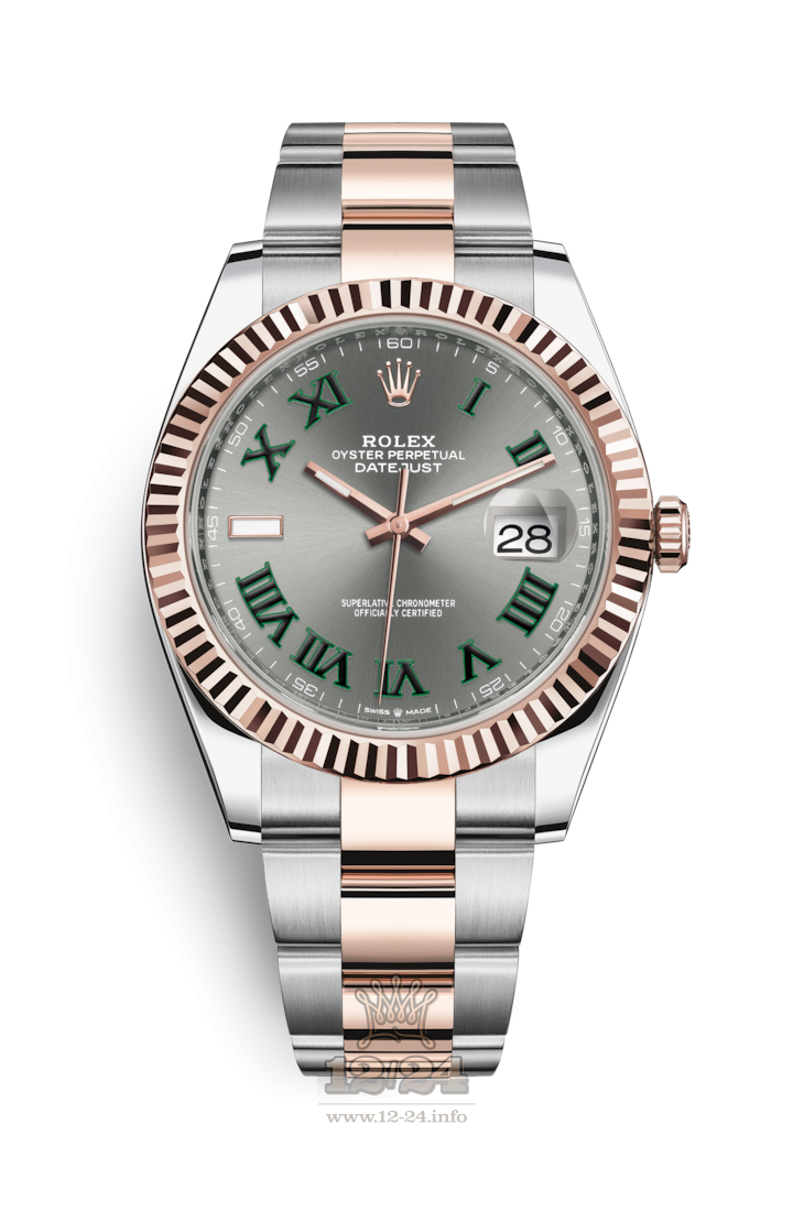 Rolex Datejust Watch 126331-0015 41 mm Steel / Pink gold Case Gray Dial