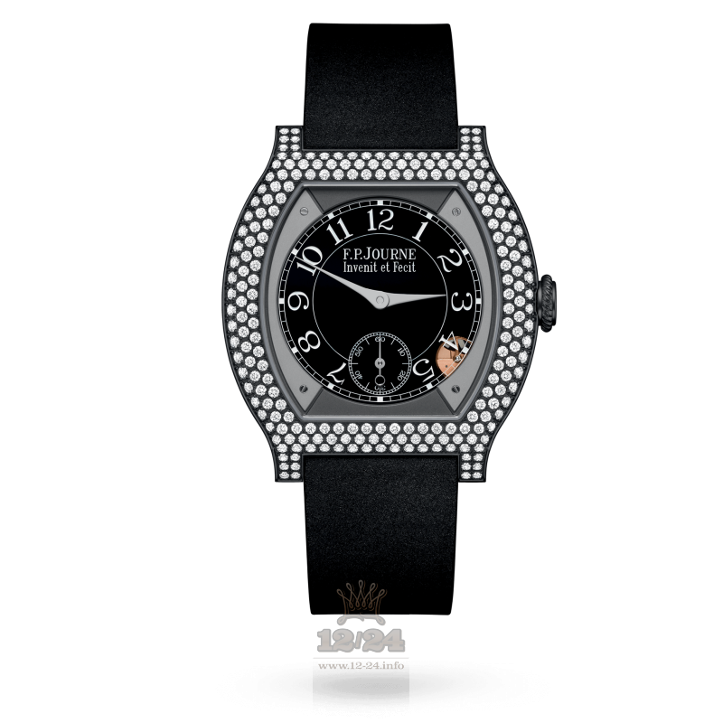 F.P.Journe Elegante Watch 40 mm titalytr 12 rows of diamonds 40 mm Titanium Case Black Dial