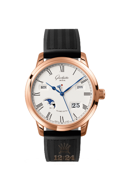 Glashutte Senator Watch 100-02-22-05-53 42 mm Red gold Case White Silver Dial