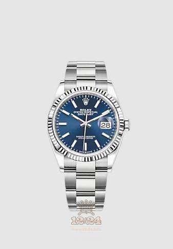 Rolex Datejust Watch 126234-0018 36 mm Stainless steel White gold Case Dark blue Dial