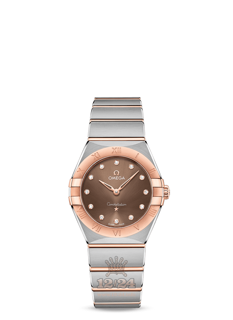 Omega Constellation Watch 131.20.28.60.63.001 28 mm Steel / Pink gold Case Brown (chocolate) Dial
