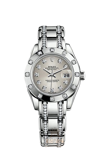 Rolex Pearlmaster Watch 80319-0093 29 mm White gold Case Silver Dial