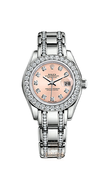 Rolex Pearlmaster Watch 80299-0083 29 mm White gold Case Pink Dial