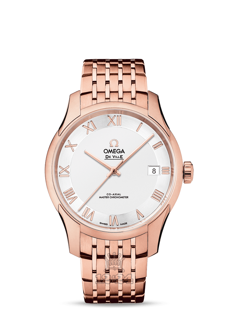 Omega Hour Vision Watch 433.50.41.21.02.001 41 mm Pink gold Case Silver Dial