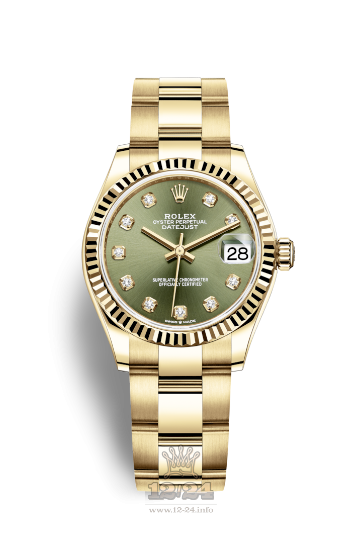 Rolex Datejust Watch 278278-0018 31 mm Yellow gold Case Green Dial
