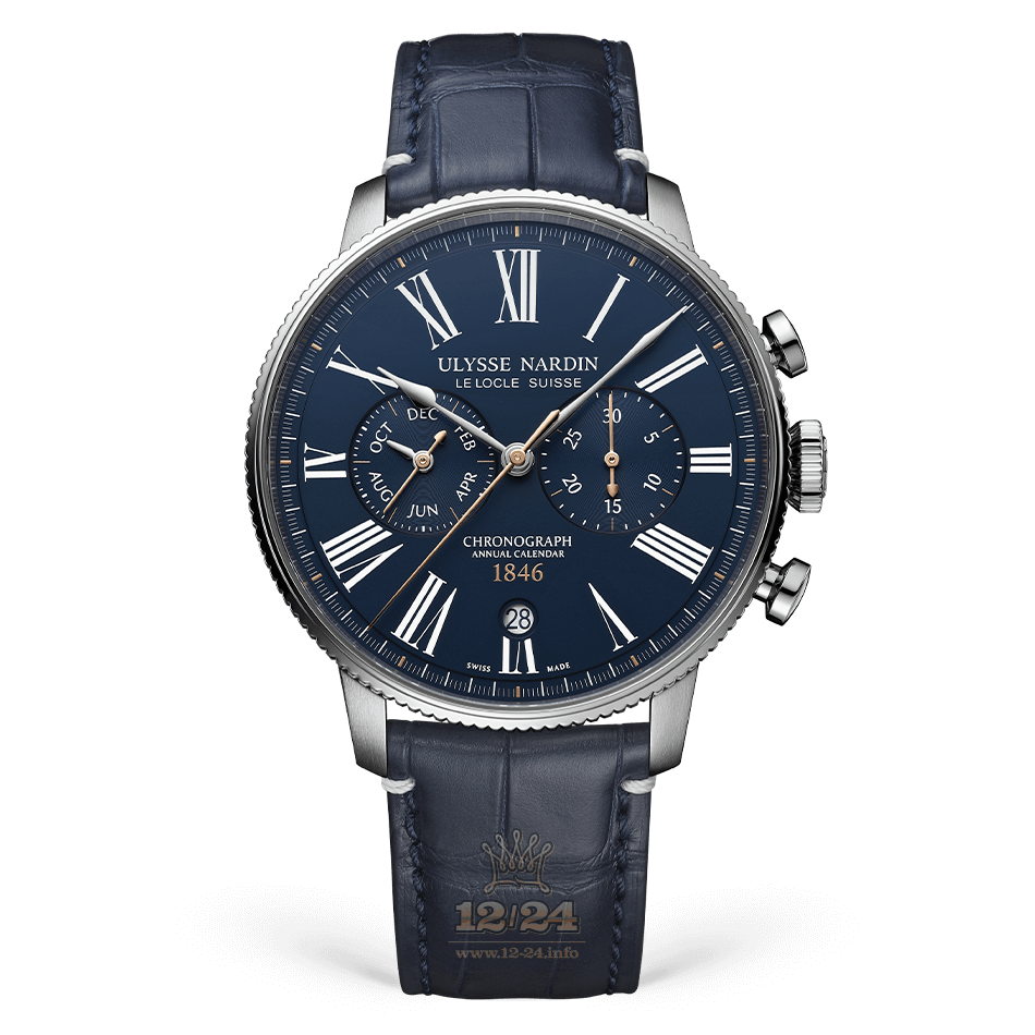 Ulysse Nardin Marine Watch 1533-320LE-3A-175/1B 44 mm Stainless steel Case Dark blue Dial