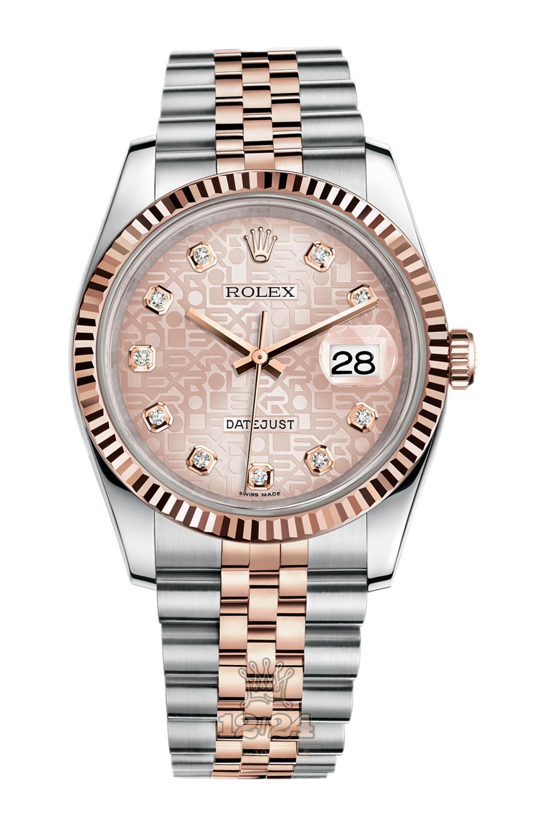 Rolex Datejust Watch 116231-0058 36 mm Steel / Pink gold Case Pink Dial