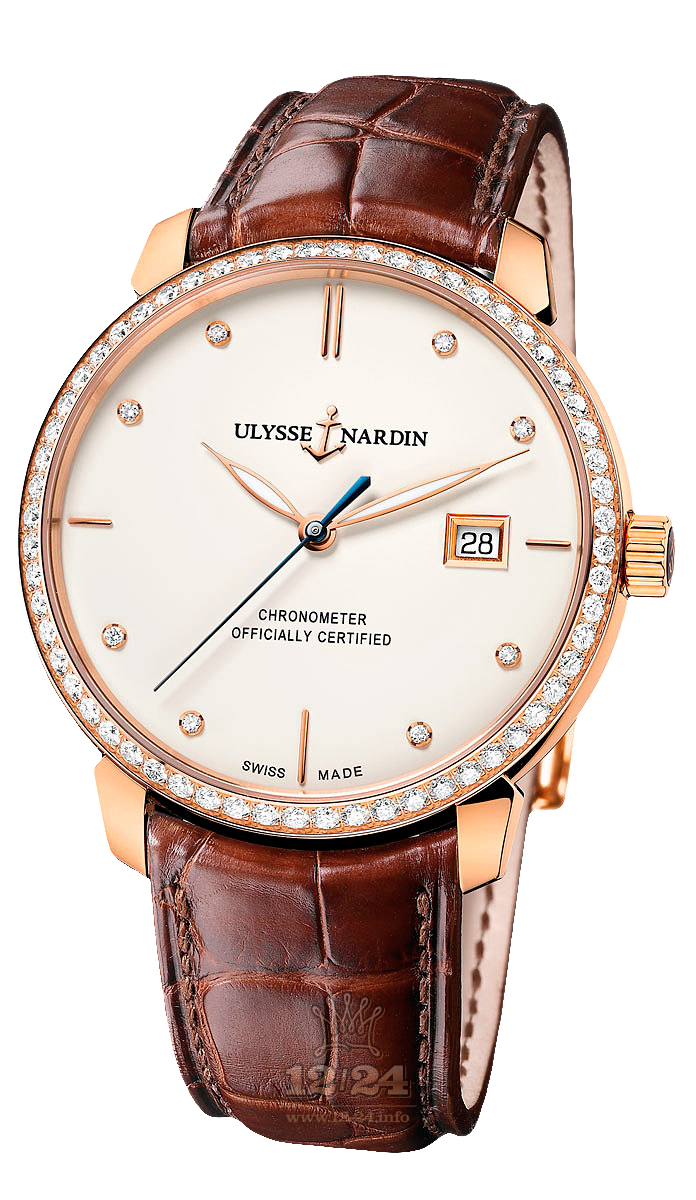 Ulysse Nardin Classic Watch 8156-111B-2/991 40 mm Pink gold Case White Dial