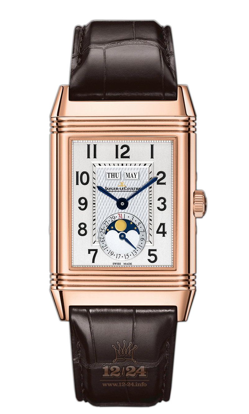 Jaeger-LeCoultre Reverso Watch 3752520 49 mm Pink gold Case White Silver Dial