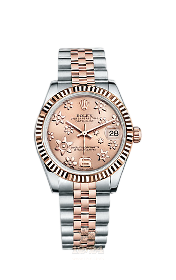 Rolex Lady-Datejust Watch 178271-0070 31 mm Steel / Pink gold Case Pink Dial