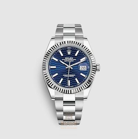 Rolex Datejust Watch 126334-0031 41 mm Stainless steel White gold Case Dark blue Dial