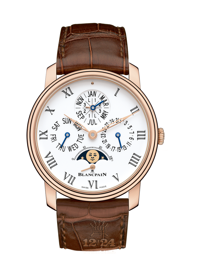 Blancpain Villeret Watch 6659-3631-55B 42 mm Red gold Case White Dial
