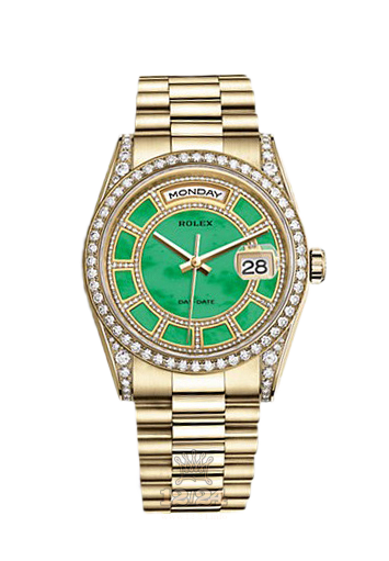 Rolex Day-Date Watch 118388-0157 36 mm Yellow gold Case Green Dial