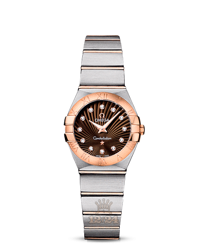 Omega Constellation Watch 123.20.24.60.63.001 24 mm Steel / Pink gold Case Brown (chocolate) Dial