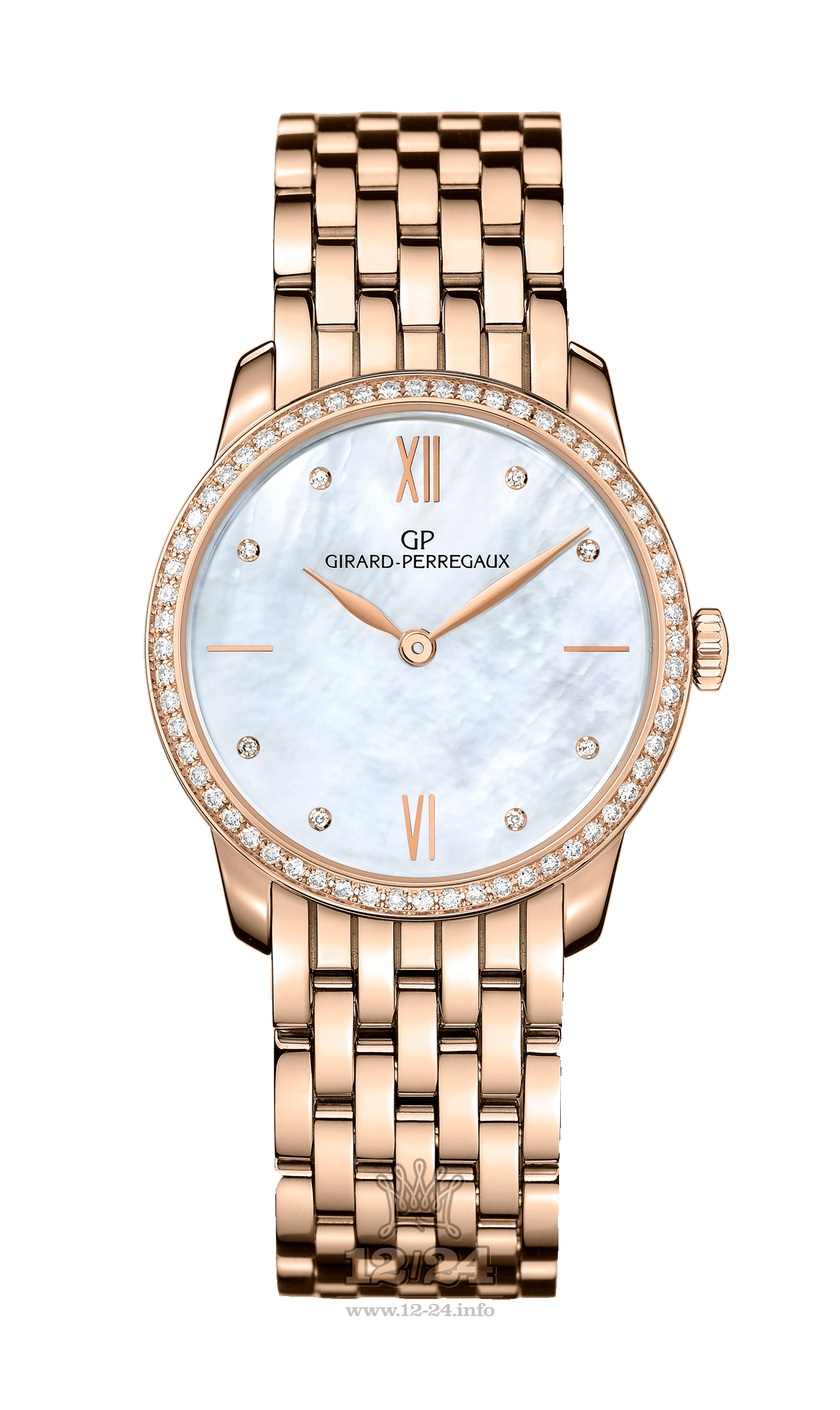 Girard Perregaux 1966 Watch 49528D52A771-52A Pink gold Case White Dial