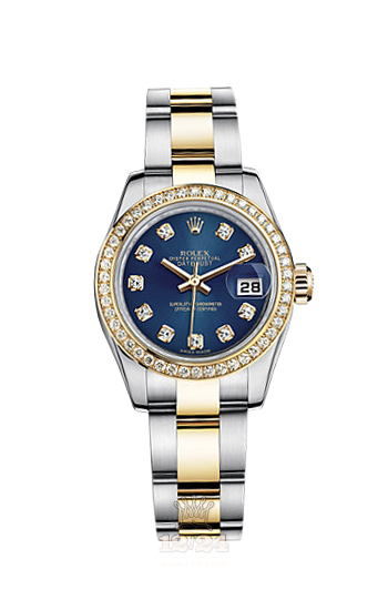 Rolex Lady-Datejust Watch 179383-0058 26 mm Steel / Yellow gold Case Dark blue Dial
