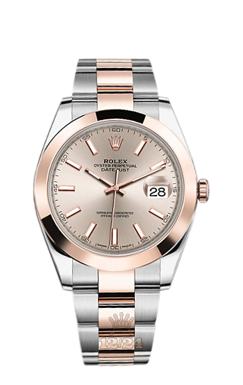 Rolex Datejust Watch 126301-0009 41 mm Steel / Pink gold Case Golden Dial