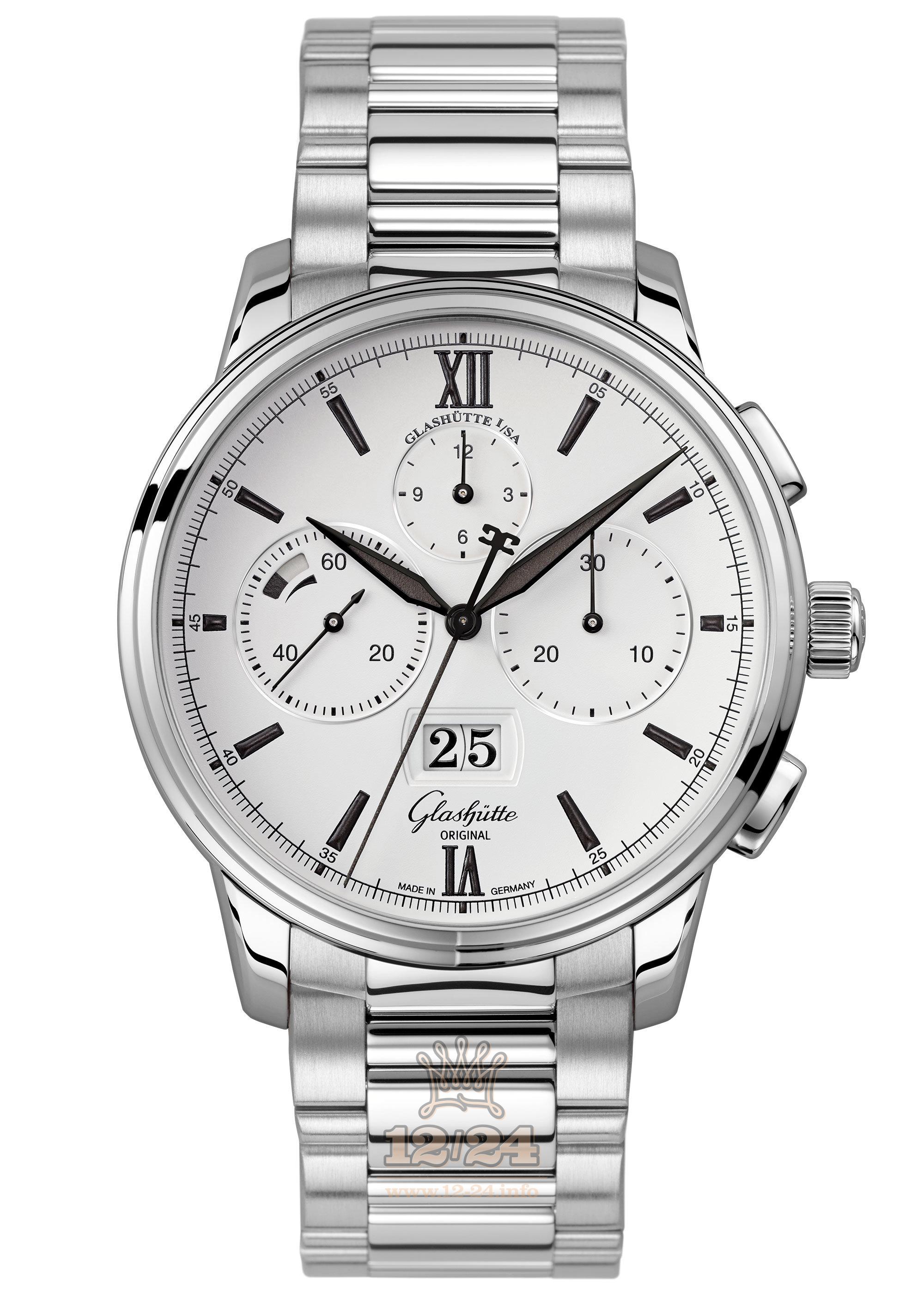Glashutte Senator Watch 1-37-01-05-02-70 42 mm Stainless steel Case White Dial