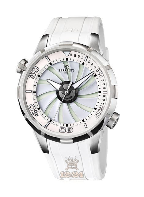 Perrelet Turbine Watch A1066/2 47 mm Stainless steel Case White Dial