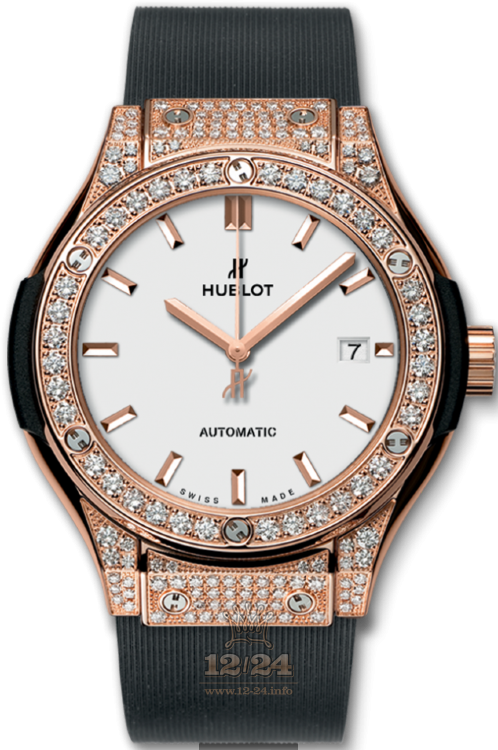 Hublot Classic Fusion Watch 582.OX.2610.RX.1704 33 mm Pink gold Case White Dial