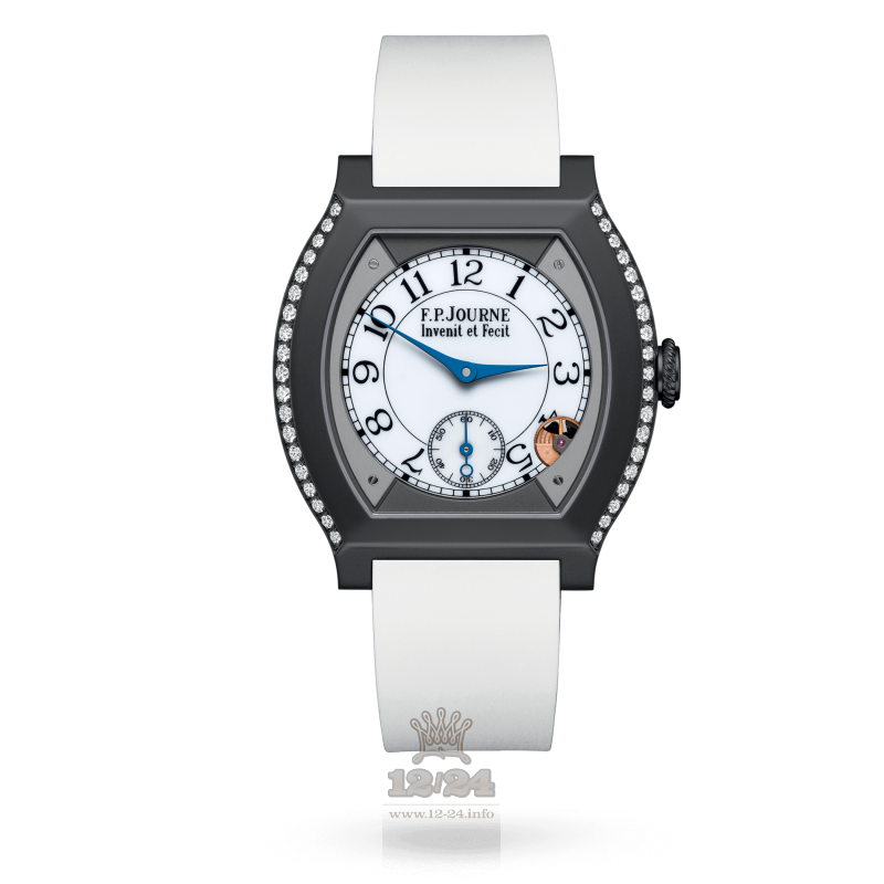 F.P.Journe Elegante Watch 40 mm titalytr 2 rows diamonds 40 mm Titanium Case White Dial