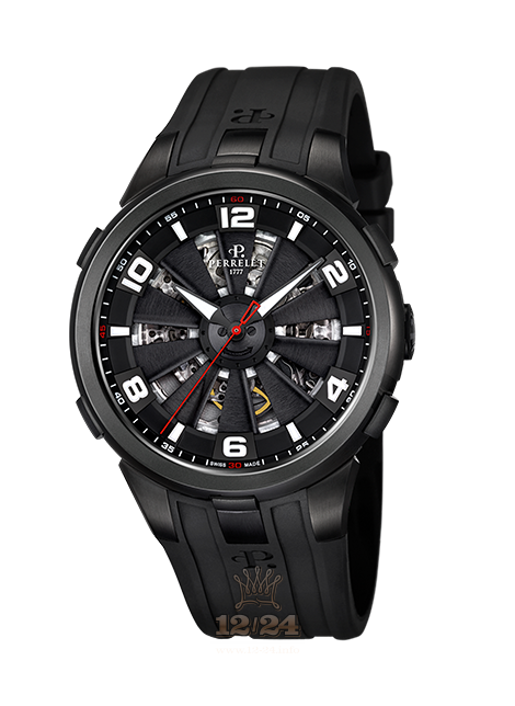 Perrelet Turbine Watch A1081/1 44 mm Stainless steel PVD coating Case Black Dial