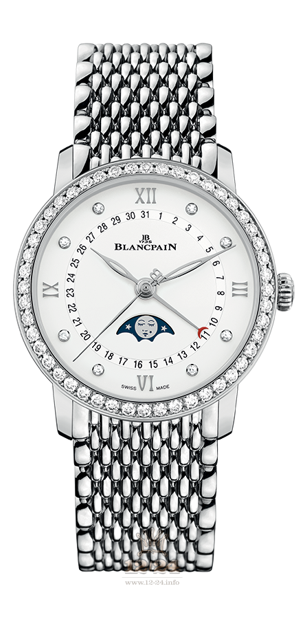 Blancpain Villeret Watch 6126-4628-MMB 33 mm Stainless steel Case White Dial
