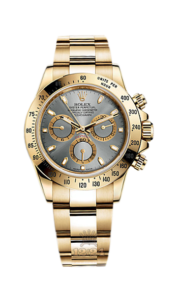 Rolex Cosmograph Daytona Watch 116528-0044 40 mm Yellow gold Case Silver Dial