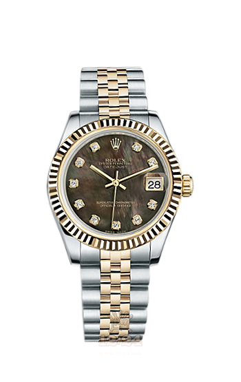 Rolex Lady-Datejust Watch 178273-0083 31 mm Steel / Yellow gold Case Black Dial