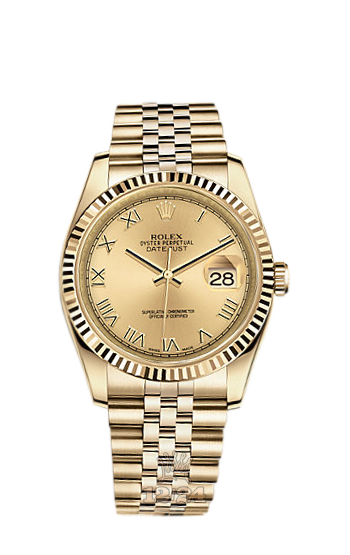 Rolex Datejust Watch 116238-0070 36 mm Yellow gold Case Golden Dial
