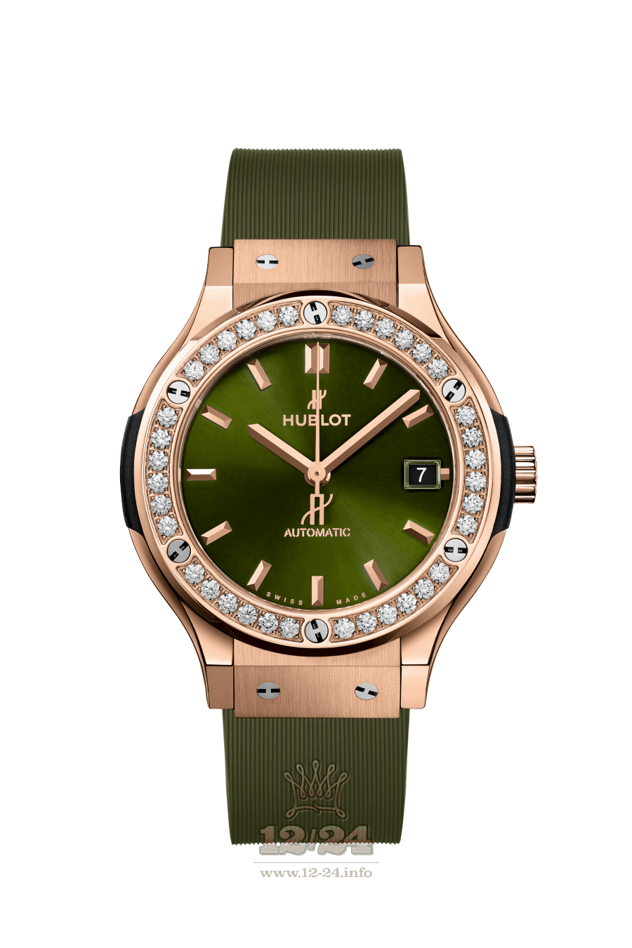 Hublot Classic Fusion Watch 565.OX.8980.RX.1204 38 mm Pink gold Case Green Dial